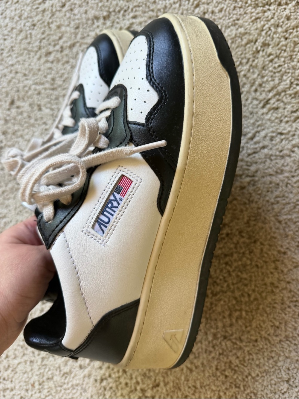 Autry Women’s White & Black Low-Profile Sneakers